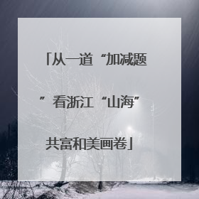 从一道“加减题”看浙江“山海”共富和美画卷