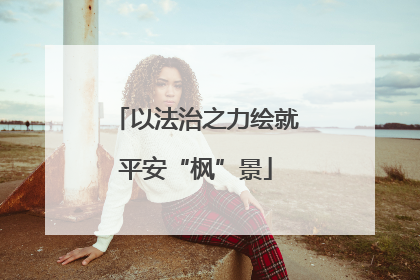 以法治之力绘就平安“枫”景