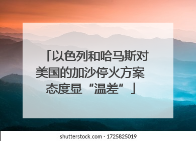 以色列和哈马斯对美国的加沙停火方案态度显“温差”