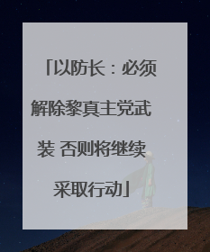 以防长：必须解除黎真主党武装 否则将继续采取行动