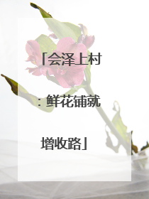 会泽上村：鲜花铺就增收路