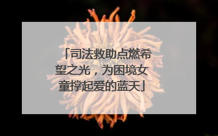 司法救助点燃希望之光，为困境女童撑起爱的蓝天