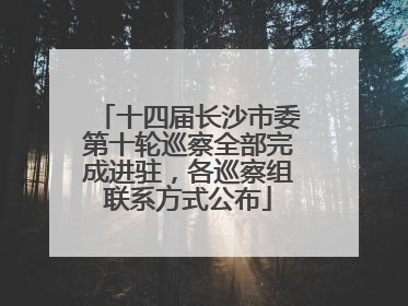十四届长沙市委第十轮巡察全部完成进驻，各巡察组联系方式公布