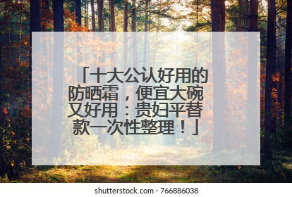 十大公认好用的防晒霜，便宜大碗又好用：贵妇平替款一次性整理！