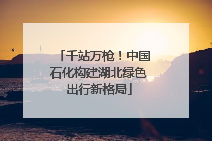 千站万枪！中国石化构建湖北绿色出行新格局