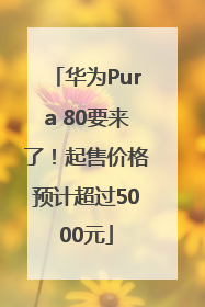 华为Pura 80要来了！起售价格预计超过5000元
