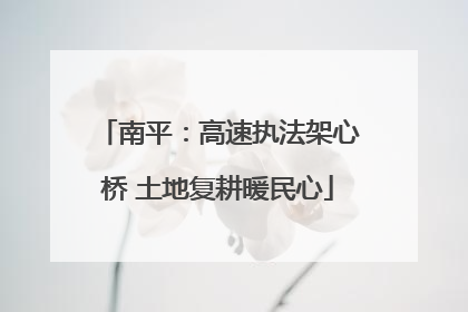 南平：高速执法架心桥 土地复耕暖民心