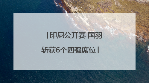 印尼公开赛 国羽斩获6个四强席位