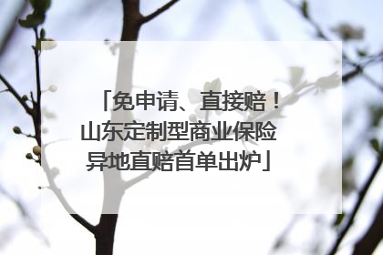 免申请、直接赔！山东定制型商业保险异地直赔首单出炉