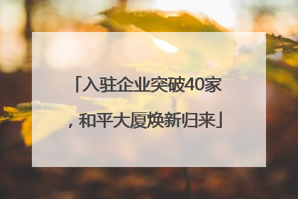 入驻企业突破40家，和平大厦焕新归来