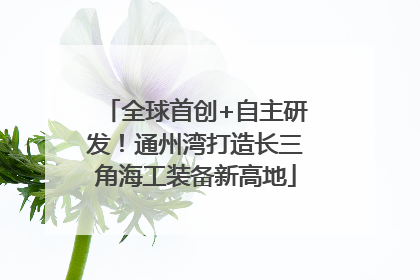 全球首创+自主研发！通州湾打造长三角海工装备新高地