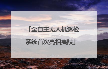 全自主无人机巡检系统首次亮相夷陵