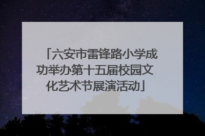 六安市雷锋路小学成功举办第十五届校园文化艺术节展演活动