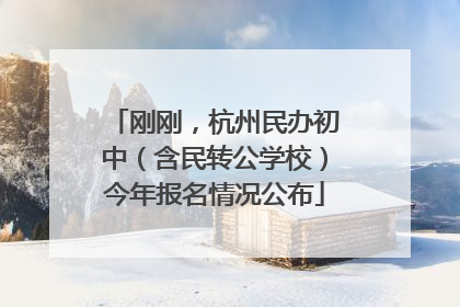 刚刚，杭州民办初中（含民转公学校）今年报名情况公布