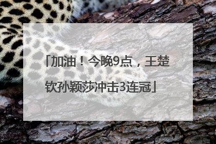 加油！今晚9点，王楚钦孙颖莎冲击3连冠