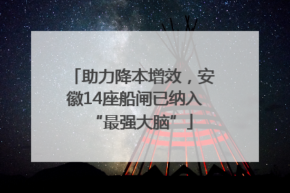 助力降本增效，安徽14座船闸已纳入“最强大脑”