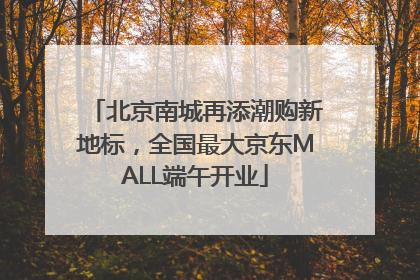 北京南城再添潮购新地标，全国最大京东MALL端午开业