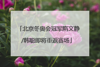 北京冬奥会冠军隋文静/韩聪即将重返赛场