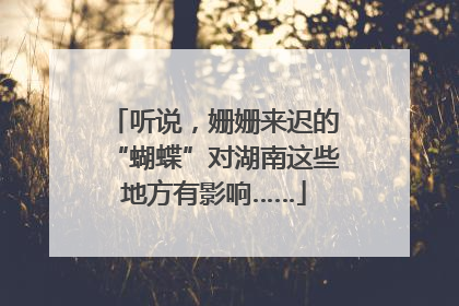 听说，姗姗来迟的“蝴蝶”对湖南这些地方有影响……