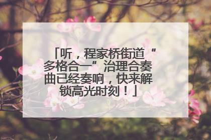 听，程家桥街道“多格合一”治理合奏曲已经奏响，快来解锁高光时刻！