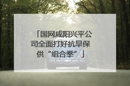 国网咸阳兴平公司全面打好抗旱保供“组合拳”
