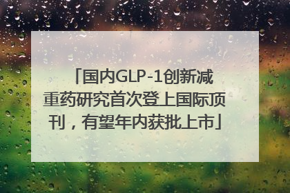 国内GLP-1创新减重药研究首次登上国际顶刊，有望年内获批上市