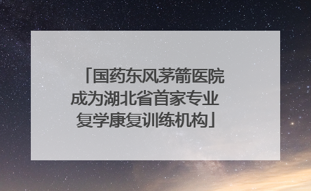 国药东风茅箭医院成为湖北省首家专业复学康复训练机构