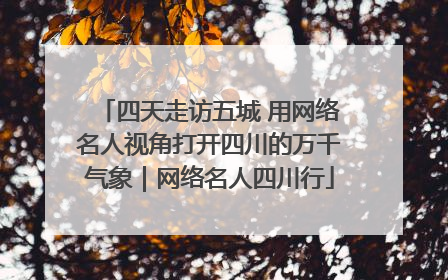 四天走访五城 用网络名人视角打开四川的万千气象｜网络名人四川行