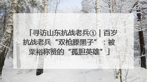 寻访山东抗战老兵①｜百岁抗战老兵“双枪滕黑子”：被粟裕称赞的“孤胆英雄”
