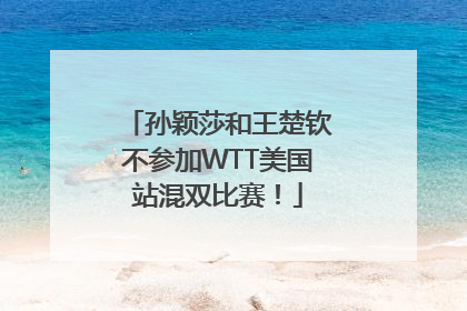 孙颖莎和王楚钦不参加WTT美国站混双比赛！