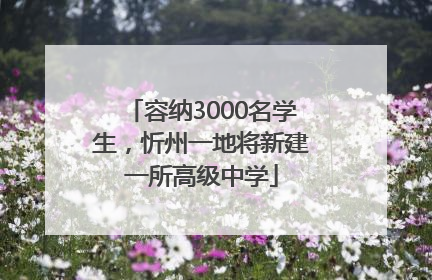 容纳3000名学生，忻州一地将新建一所高级中学