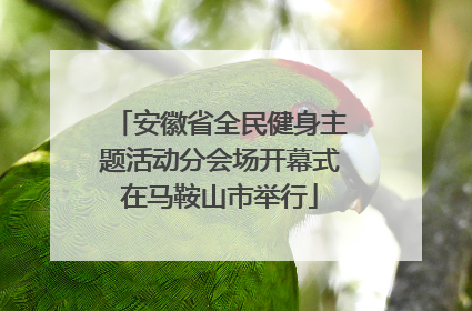 安徽省全民健身主题活动分会场开幕式在马鞍山市举行