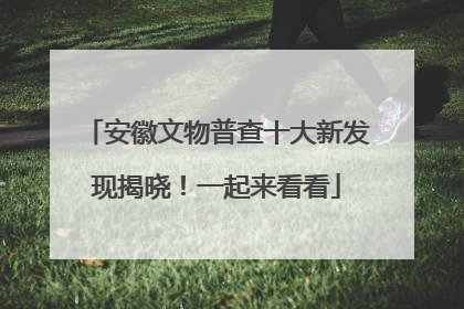 安徽文物普查十大新发现揭晓！一起来看看