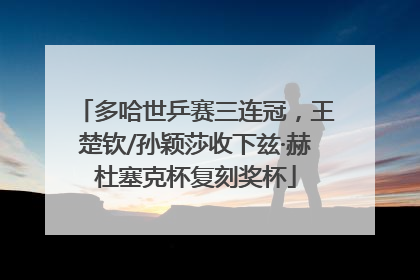 多哈世乒赛三连冠，王楚钦/孙颖莎收下兹·赫杜塞克杯复刻奖杯