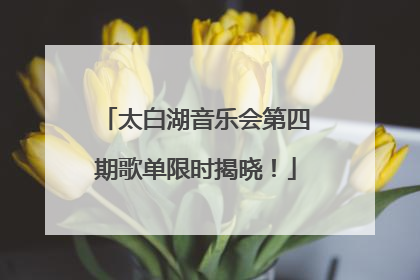 太白湖音乐会第四期歌单限时揭晓！