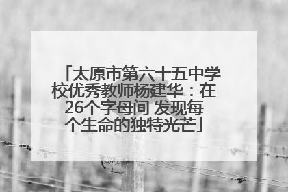 太原市第六十五中学校优秀教师杨建华：在26个字母间 发现每个生命的独特光芒