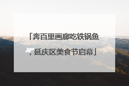 奔百里画廊吃铁锅鱼，延庆区美食节启幕