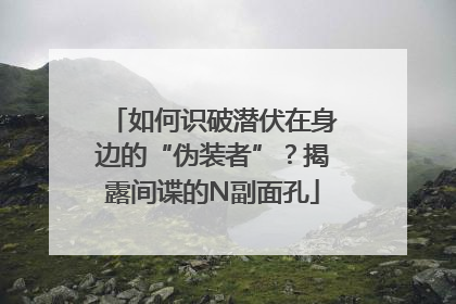 如何识破潜伏在身边的“伪装者”？揭露间谍的N副面孔