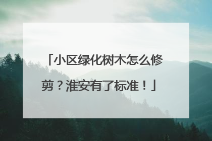 小区绿化树木怎么修剪？淮安有了标准！