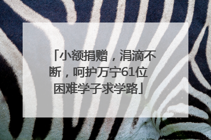 小额捐赠，涓滴不断，呵护万宁61位困难学子求学路
