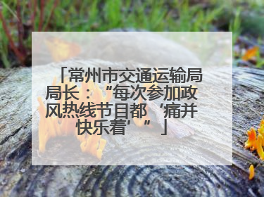 常州市交通运输局局长：“每次参加政风热线节目都‘痛并快乐着’”