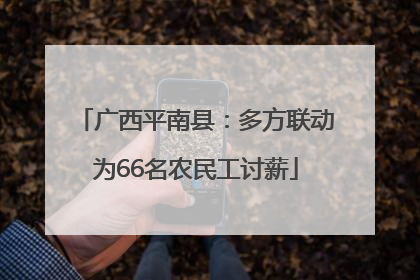 广西平南县：多方联动为66名农民工讨薪