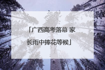 广西高考落幕 家长雨中捧花等候