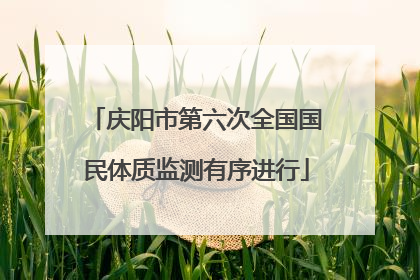 庆阳市第六次全国国民体质监测有序进行