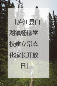 庐江县白湖镇杨柳学校建立常态化家长开放日