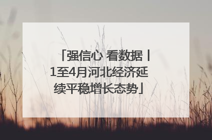 强信心 看数据丨1至4月河北经济延续平稳增长态势