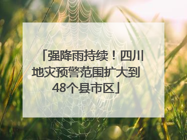 强降雨持续！四川地灾预警范围扩大到48个县市区