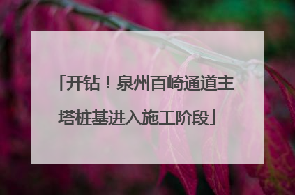 开钻!泉州百崎通道主塔桩基进入施工阶段