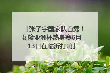 张子宇国家队首秀！女篮亚洲杯热身赛6月13日在临沂打响