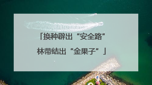 换种辟出“安全路” 林带结出“金果子”
